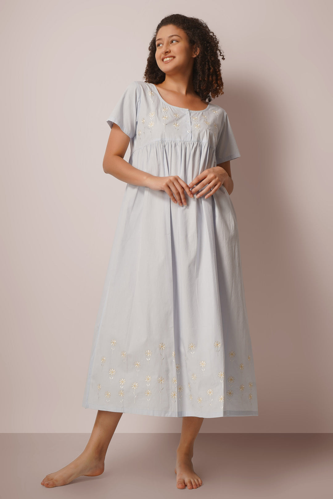 Sunflower, Embroidered Nightdress